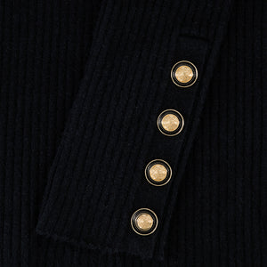RIB KNIT MOCK NECK-BLACK