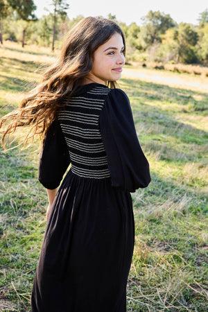 HARPER STITCHED SMOCKED MAXI