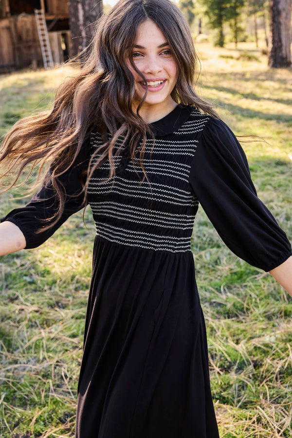 HARPER STITCHED SMOCKED MAXI