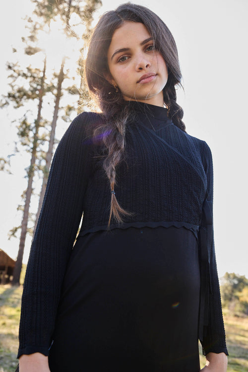 MIA POINTELLE OVERLAY MAXI-BLACK