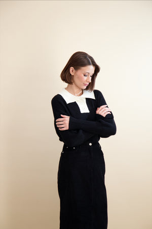 KNIT COLLARED HENLEY