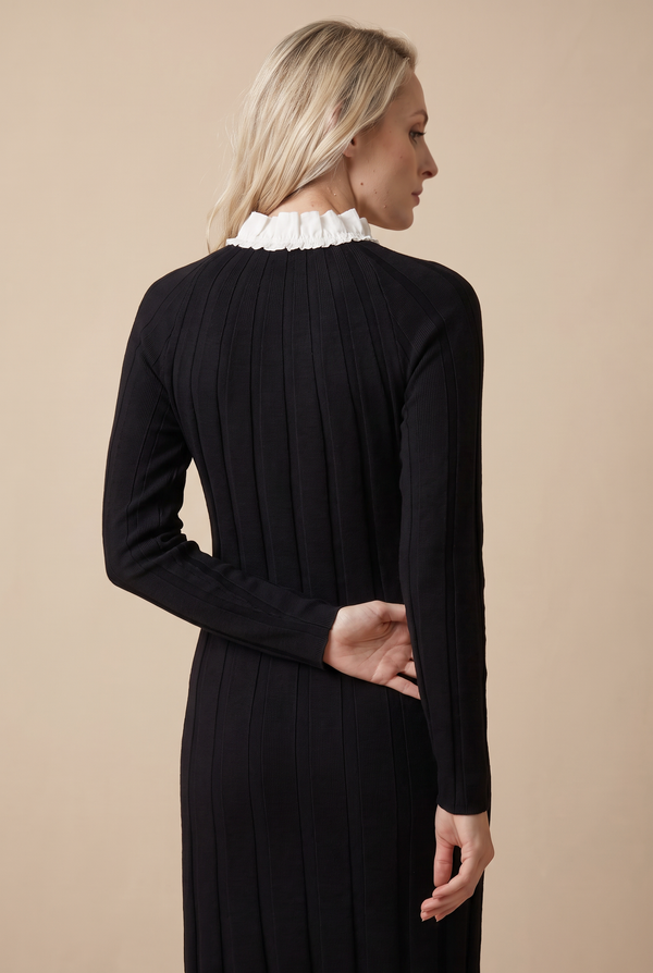 RUFFLE NECK KNIT MAXI