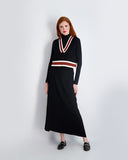 KNIT RIB SKIRT-BLACK