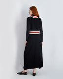 KNIT RIB SKIRT-BLACK