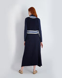 KNIT RIB SKIRT-NAVY