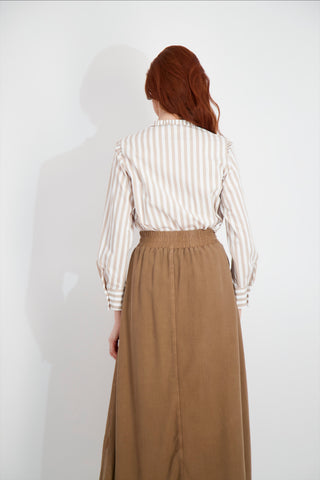 STRIPE BLOUSE-TAN