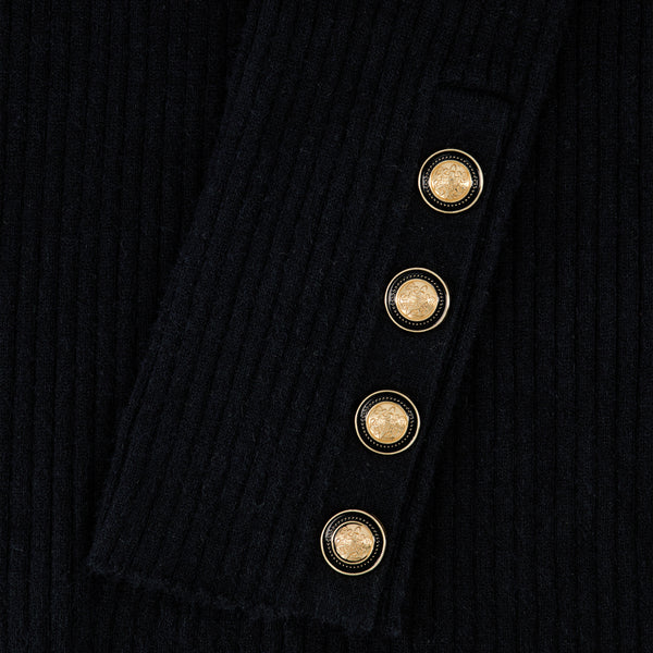 RIB KNIT MOCK NECK-BLACK