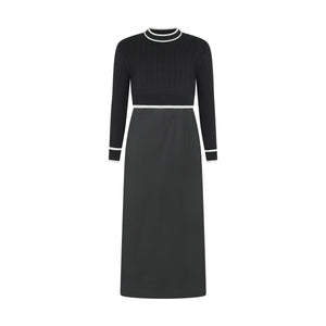 GRACE TEEN RIBBED KNIT OVERLAY MAXI -BLACK