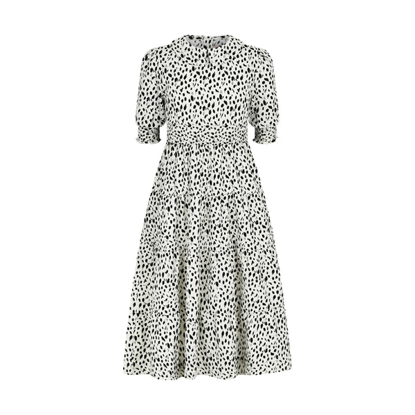 RILEY SMOCKED WAIST MAXI-SPOTTED