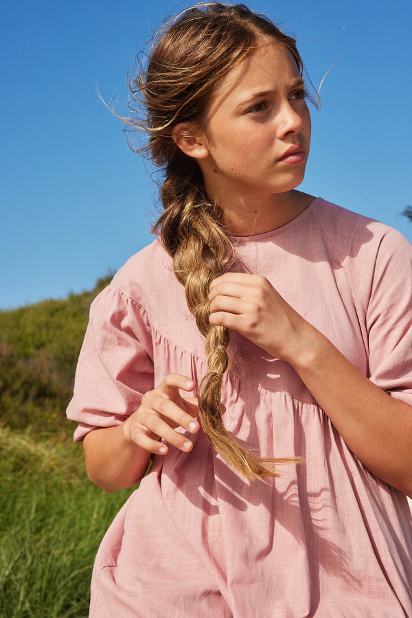 CHARLOTTE DIAGONAL RUFFLE MAXI- PINK