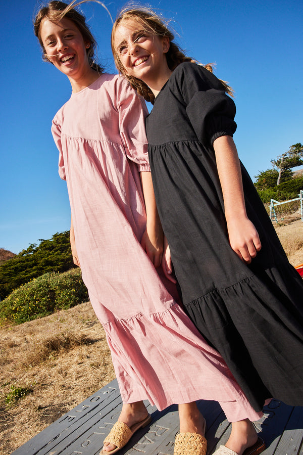 CHARLOTTE DIAGONAL RUFFLE MAXI- PINK