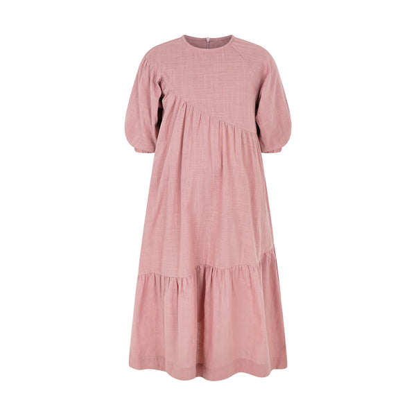 CHARLOTTE DIAGONAL RUFFLE MAXI- PINK