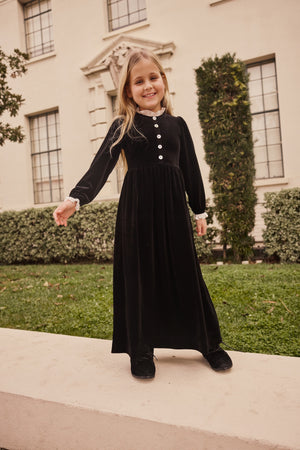SAWYER VELVET RUFFLE COLLAR MAXI