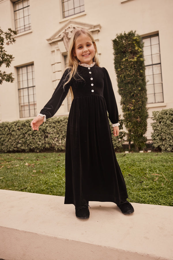 SAWYER VELVET RUFFLE COLLAR MAXI
