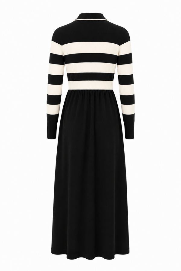 KATIE TEEN B/W STRIPED OVERLAY MAXI