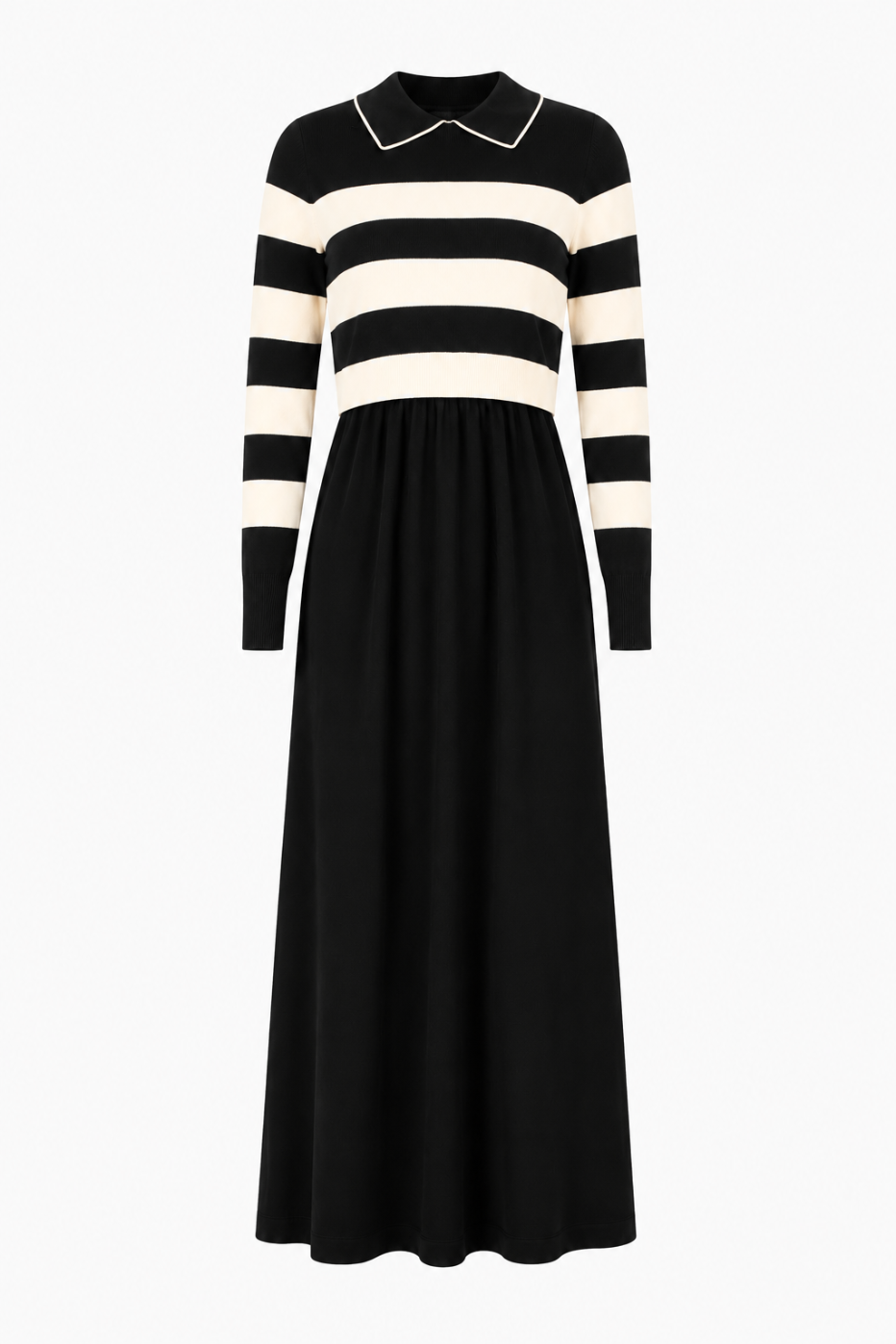 KATIE TEEN B/W STRIPED OVERLAY MAXI