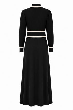 EMERSON TEEN JACQUARD CARDIGAN OVERLAY MAXI-BLACK