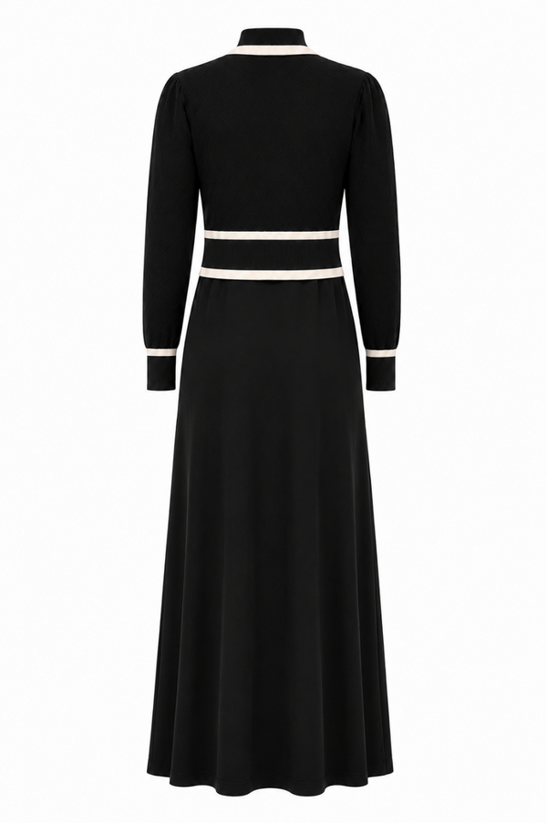 EMERSON TEEN JACQUARD CARDIGAN OVERLAY MAXI-BLACK