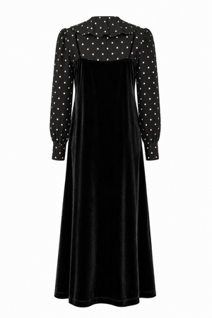SCARLETT BLOUSE AND VELVET TEEN JUMPER SET-BLACK
