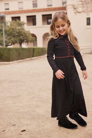 SELENA COLLARED OVERLAY MAXI-BLACK/BROWN