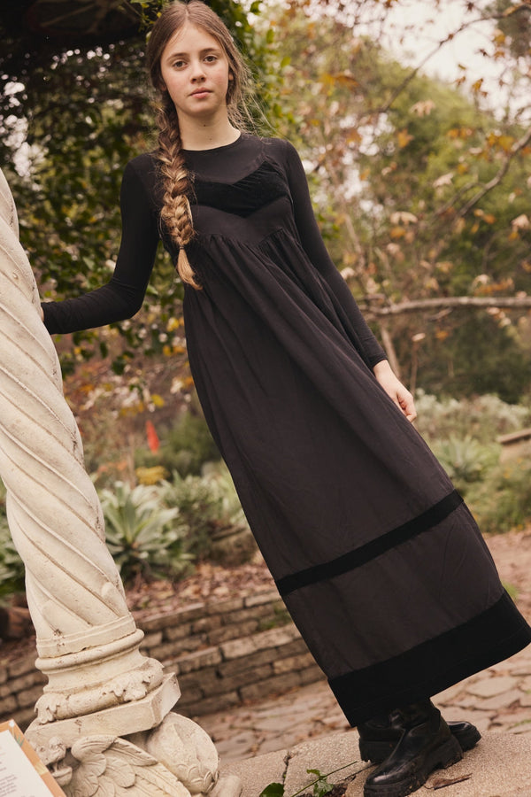 CARMEN VELVET CHEVRON JUMPER- BLACK