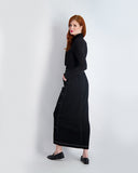 LIMITED EDTN: SEAMED SKIRT-BLACK DENIM