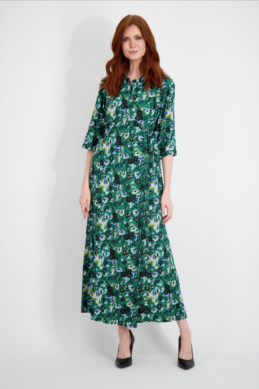 MOCK WRAP OVER MAXI-FLORAL