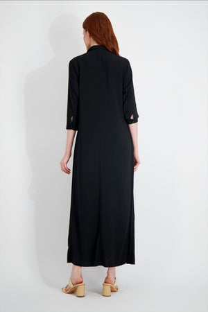 PLEATED MAXI -BLACK