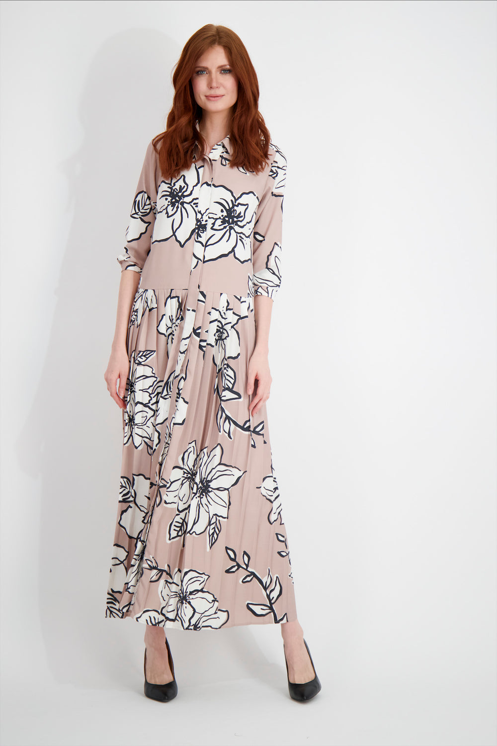 PLEATED MAXI -FLORAL
