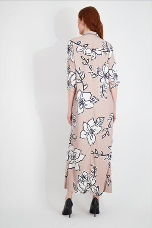PLEATED MAXI -FLORAL