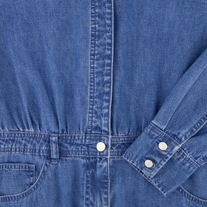 DENIM UTILITY DRESS-BLUE DENIM