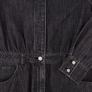 DENIM UTILITY DRESS-BLACK DENIM