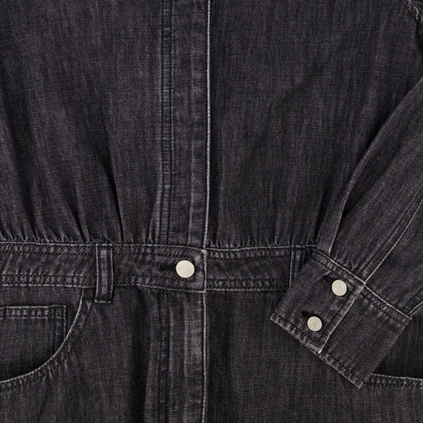 DENIM UTILITY DRESS-BLACK DENIM