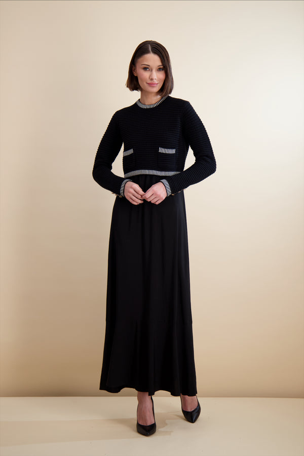 KNIT WEAVE OVERLAY MAXI