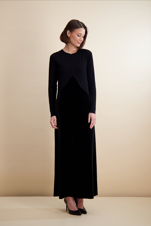 CABLE KNIT OVERLAY MAXI