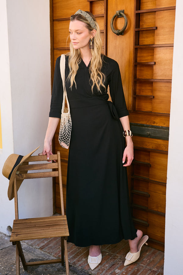 WRAP MAXI-BLACK
