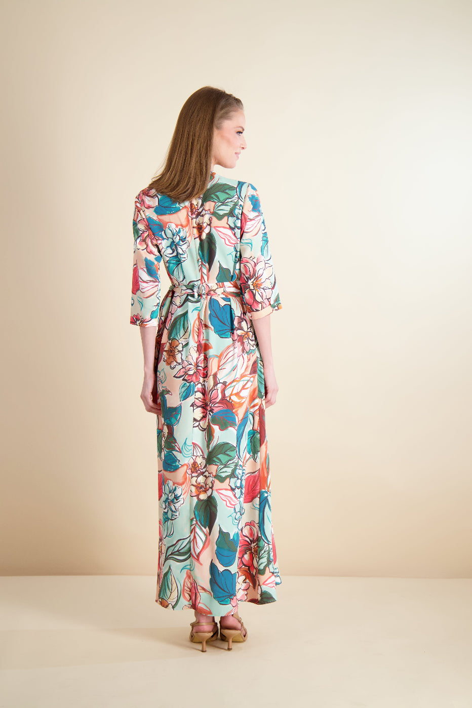 floral tie maxi dress Women's Written in Flowers Coral Pink Floral Tie Strap Maxi Dress | Size: S