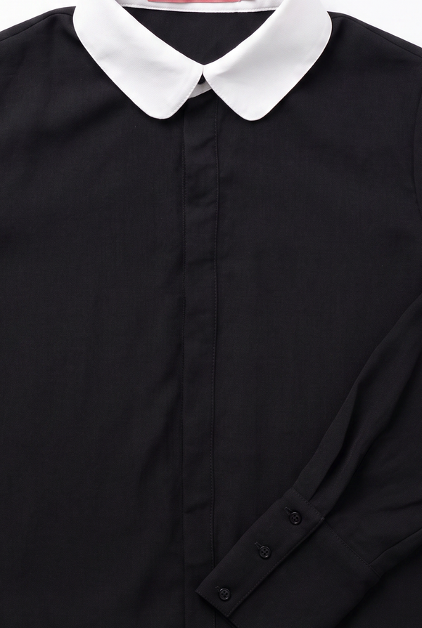 BUTTON FRONT SWING MAXI-BLACK