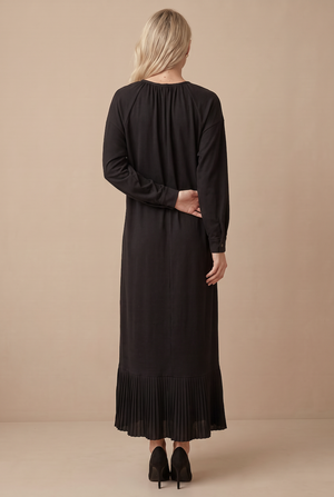 DRAWSTRING FLOUNCE MAXI-BLACK