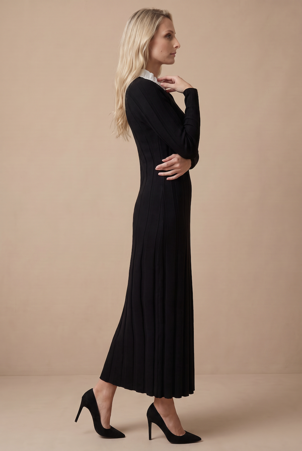 RUFFLE NECK KNIT MAXI