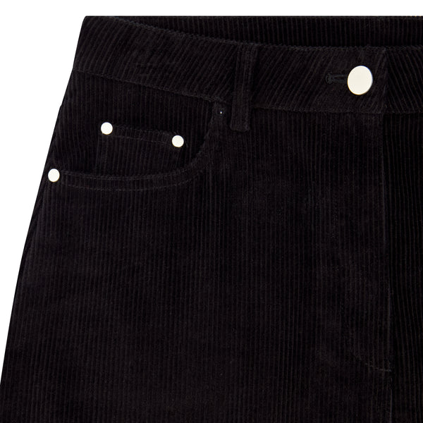 ESSENTIAL CORDUROY SKIRT-BLACK
