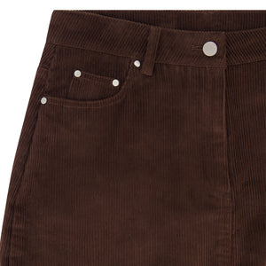 ESSENTIAL CORDUROY SKIRT-TAN