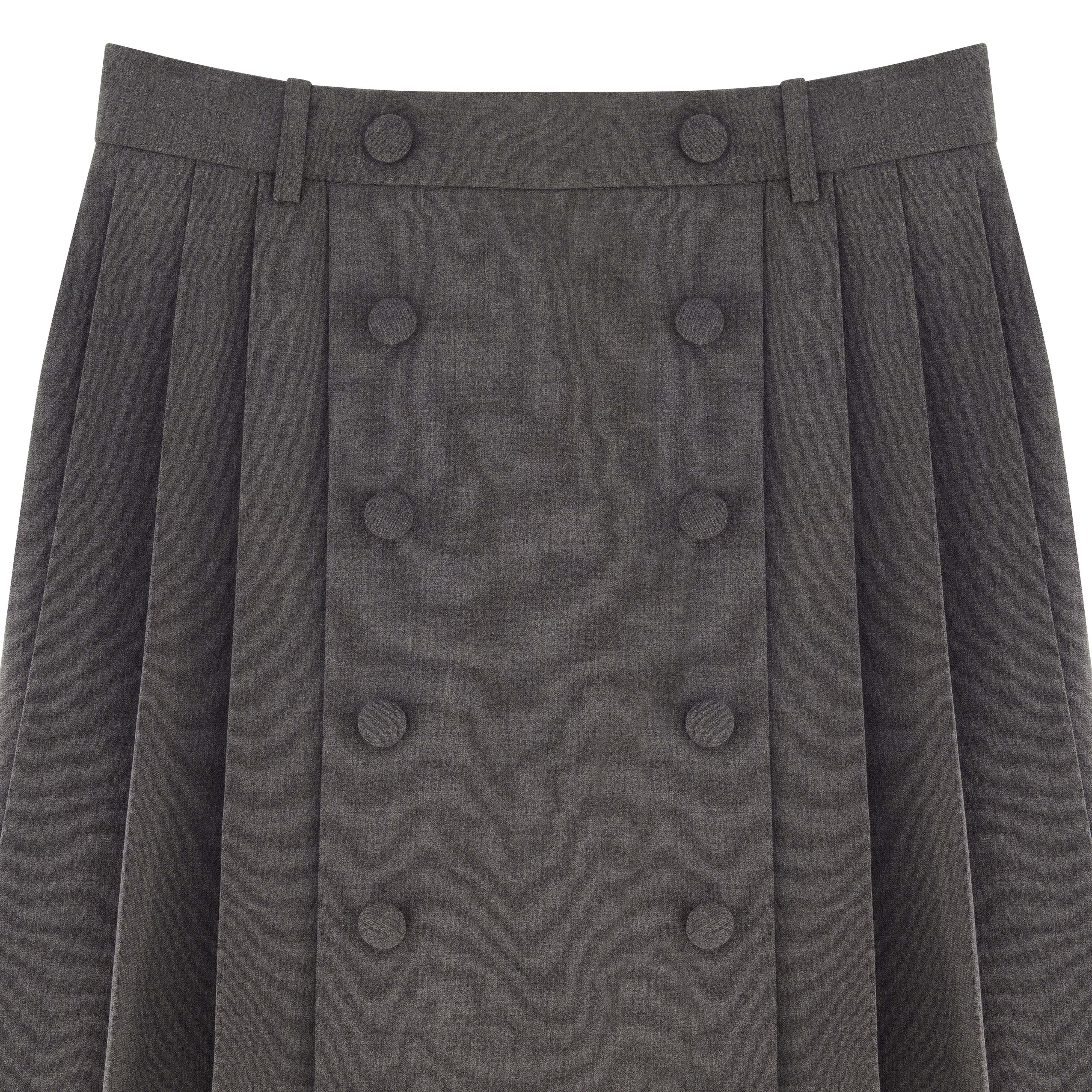 BUTTON FRONT PLEATED SKIRT