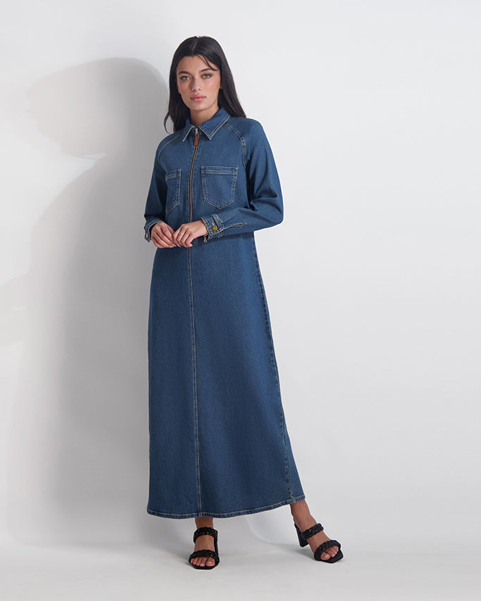 Denim Zip Dress M / Denim Denim Zip Dress M / Denim