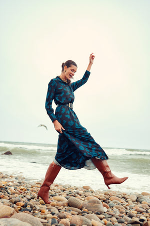 BUTTON FRONT SWING MAXI-PRINT