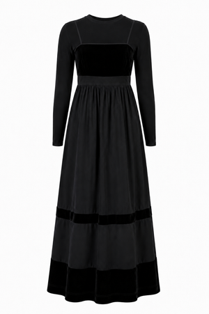 CARMEN VELVET CHEVRON JUMPER- BLACK