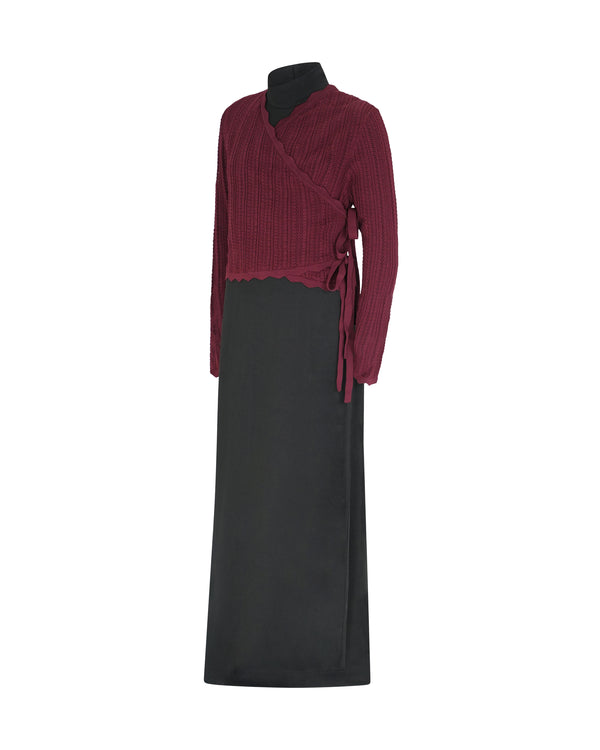 MIA POINTELLE OVERLAY MAXI-BURGUNDY