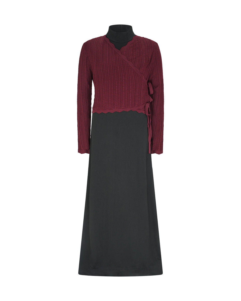 MIA POINTELLE OVERLAY MAXI-BURGUNDY