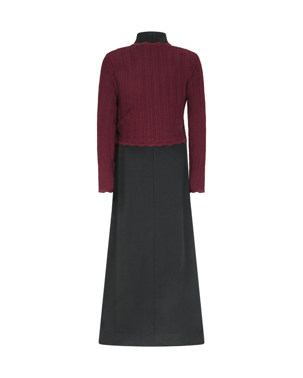 MIA POINTELLE OVERLAY MAXI-BURGUNDY