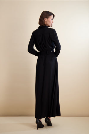 BELTED MAXI-BLACK